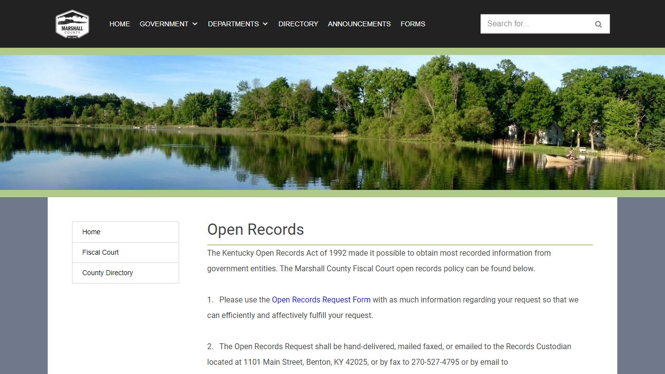 Open Records - Marshall County Kentucky